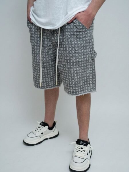 Dark Grey Paisley Short